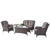 Gymojoy 5 Piece Outdoor Wicker Loveseat Sofa with Patio Chairs with Coffee Table and Side Table - 2 of 4