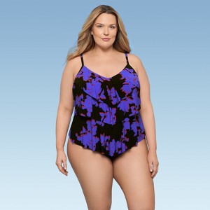 Aqua Green, Women's Triple Tier Tankini - 1 of 3