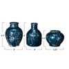 Storied Home Decorative Terra-cotta Vases with Crackle Glaze, Navy, Set of 3 - 3 of 4