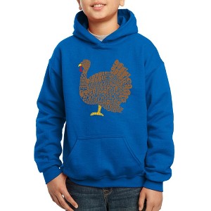 LA Pop Art Thanksgiving - Boy's Word Art Hooded Sweatshirt - 1 of 4