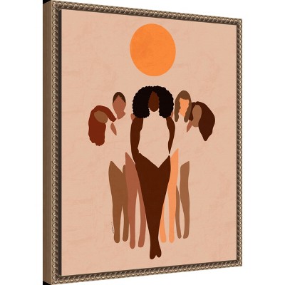 Abstract Women Under Sun Framed Canvas Wall Art, 20x16
