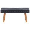 SKM Patio Coffee Table Poly Rattan Black - 2 of 4