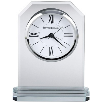 Quincy Transparent Crystal Table Clock with Roman Numerals