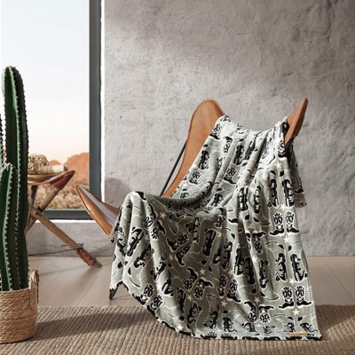 Wrangler Knockin Boots Green Throw Blanket