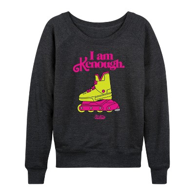 Women's - Barbie - I Am Kenough Rollerblades Lightweight French Terry Wide Neck Long Sleeve Shirt