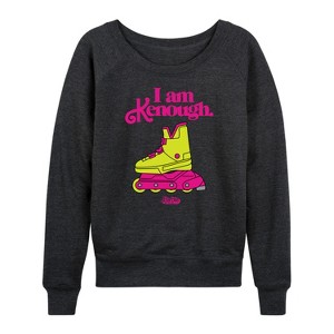 Women's - Barbie - I Am Kenough Rollerblades Lightweight French Terry Wide Neck Long Sleeve Shirt - 1 of 4