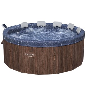 Bestway SaluSpa Toronto 5-7 Person Smart Energy-Efficient AirJet Hot Tub, Portable Outdoor Spa System, App Control, 180 Jets, 10 Nozzles, Brown - 1 of 2