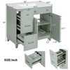 INFURNIC Vanity Tables, Elegant and Functional Bathroom Cabinet with Ceramic Sink for Organized Storage Solutions, Light Gray, 18.3"*36"*34" - 3 of 4