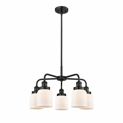 Bell - 5 Light Stem Hung Chandelier In Art Deco Style-14.75 Inches Tall and 23 Inches Wide