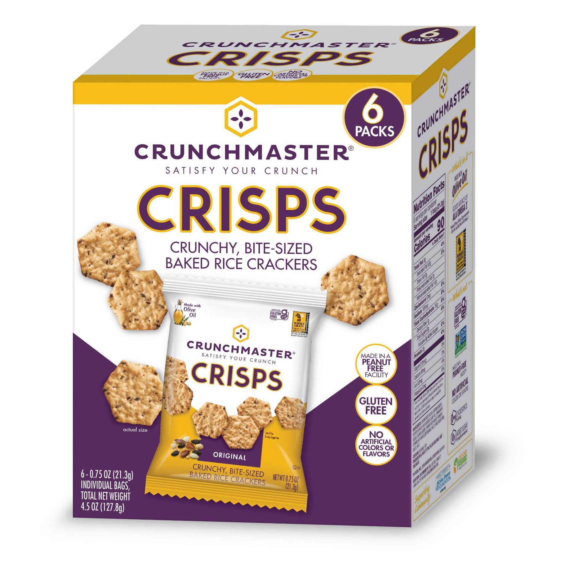 Crunchmaster Multi-Seed Original Crackers Multipack - 4.5oz/6ct