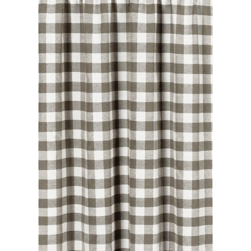Kate Aurora Complete 3 Piece Country Farmhouse Plaid Kitchen Curtain Tier & Valance Set - Muted Taupe, 3 of 4