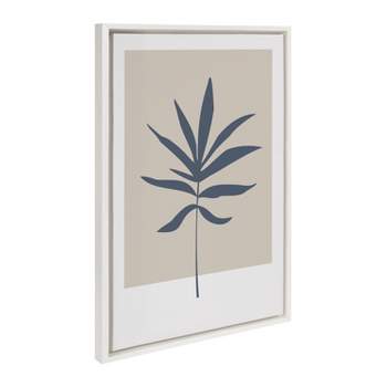 Kate & Laurel All Things Decor 23"x33" Sylvie Muted Colorblock Botanical Leaf Framed Wall Art by The Creative Bunch Studio White
