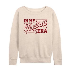 Women's - Instant Message - In My Football Era Lightweight French Terry Wide Neck Long Sleeve Graphic Shirt - 1 of 4