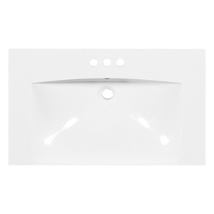 ChicFurnit Bathroom Sinks Vessel Sink Rectangle Sink Vanity Sink Art Basin Undermount Bathroom Sink for Bathroom, White, 30"*18"*6.61" - 1 of 4