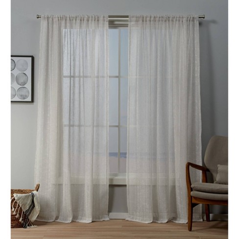 Itaji Rod Pocket Sheer Window Curtain Panels Exclusive Home Target