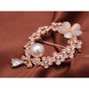 Anna-Kaci Crystal Rhinestone Faux Pearl Flower Swirl Wreath Fashion Pin Brooch - 3 of 4