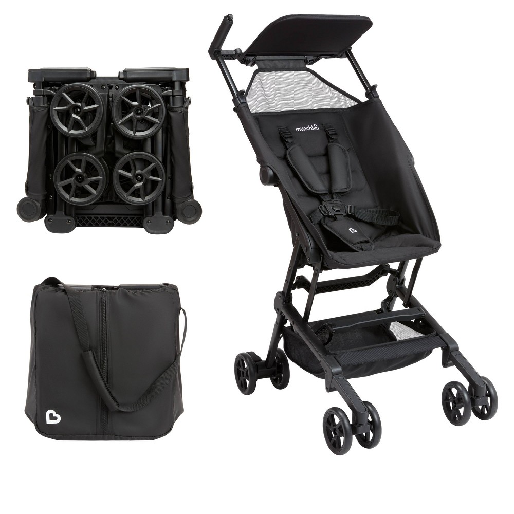 Photos - Pushchair Munchkin Sparrow Ultra Compact Travel Stroller - Black 