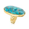 Ross-Simons Mosaic Turquoise Ring in 18kt Gold Over Sterling - 3 of 4