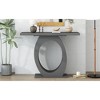 Modern Console Table with Egg-Shaped Base, MDF & Acacia, Sleek Minimalist Design for Living Room or Bedroom - 4 of 4