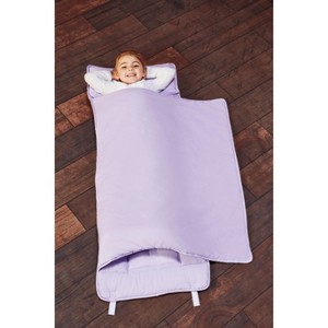 EVERYDAY KIDS Toddler Nap Mat –Solid Lavender– Soft Microfiber, Rollup with Handle & Pillow, for Preschool, Daycare, or Travel -Ages 2-6 years - 1 of 4