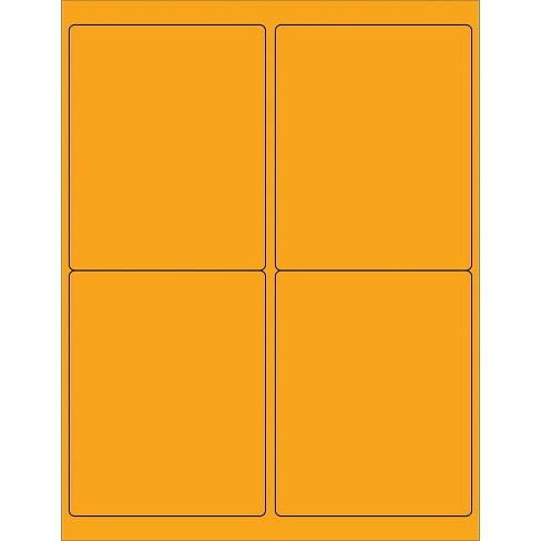 Tape Logic Rectangle Laser Labels 4" x 5" Fluorescent Orange 400/Case (LL181OR) - image 1 of 1