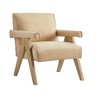 Okak Modern Natural Style Upholstered Armchair with Solid Wood Frame,Reading Leisure Chair for Living Rooms,Relaxation Areas - 2 of 4