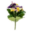 Allstate Floral Two-Tone Pansy Artificial Silk Floral Craft Pick - 8" - Lavender and Yellow - 3 of 4