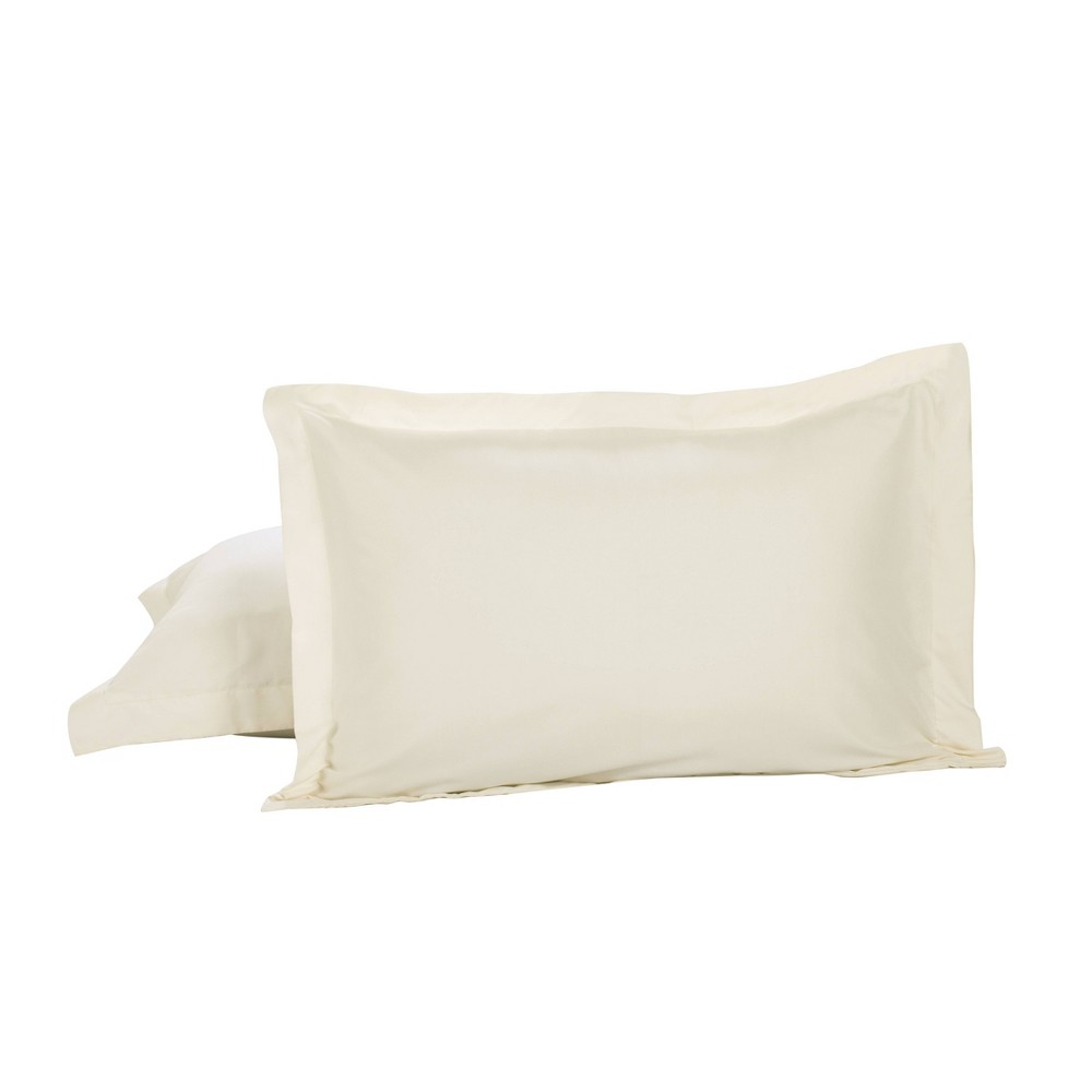 Photos - Pillowcase 2pk Standard Microfiber Tailored Pillow Shams Ivory - Today's Home