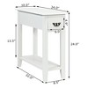 Costway 2 Tier End Bedside Sofa Side Table Narrow Nightstand w/Drawer &Shelf White - image 2 of 4