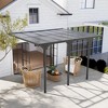 12' x 10' Outdoor Polycarbonate Pergola, Transparent UV Blocking Awning, Hardtop Deck Gazebo, Aluminum - 2 of 4