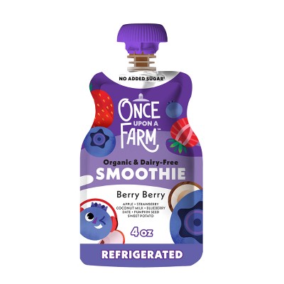Once Upon a Farm Berry Berry Organic Dairy-Free Kids' Smoothie - 16oz/4ct