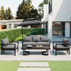 4-Piece Outdoor 5-Seater Steel Cnversation Sofa Set with Coffee Table, Waterproof, Anti-rust and Anti-UV - 2 of 4