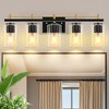DAKAFUL Modern Bathroom Vanity Light, Vanity Fixture with Black+Gold/Silver Frame&Clear Glass Shade, Wall Light for Mirror, Bedroom, Bathtub Area - 2 of 4