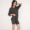 Anna-Kaci Lounge Women's Ribbed Knit Lounge Set with 3/4 Sleeve Top and Fitted Shorts - 3 of 4