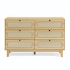 KTMBDW 6 Drawer Double Dresser for Bedroom, Rattan Chest of Dressers, Modern Wooden Dresser Chest for Living Room and Entryway - 2 of 4