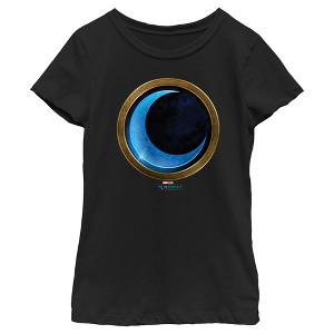 Girl's Marvel: Moon Knight Gold and Blue Symbol T-Shirt - 1 of 4