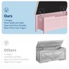 Wooden Storage Chest with Seat Cushion, Storage Chest with 2 Safety Hinges, Entryway Bench - 4 of 4