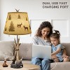 KTMBDW 23" Resin LED Table Lamp, Farmhouse Bedside Lamp for Bedroom, Living Room, Set of 2, Brown - 2 of 4