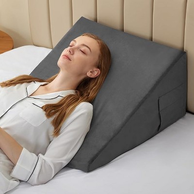BAFODE Bed Wedge Pillow for Sleeping, 12 Inch Memory Foam Wedge Pillow Post Surgery, Triangle Pillow Wedge, Elevated Support Pillows for Sleeping