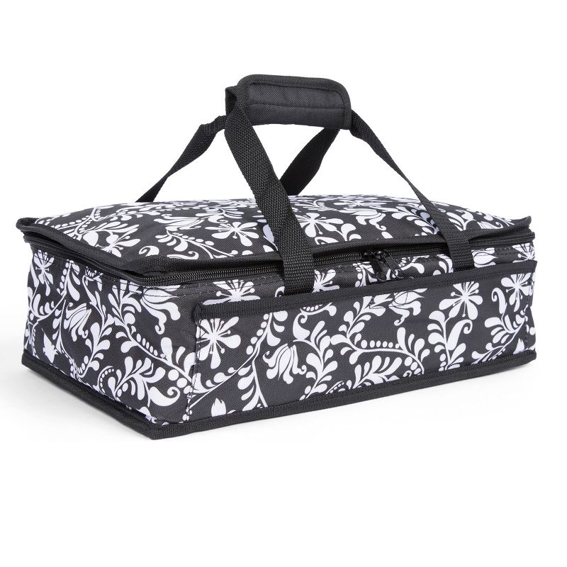 Dawhud Direct Insulated Casserole Travel Carry Bag Black and White Design, 1 of 6