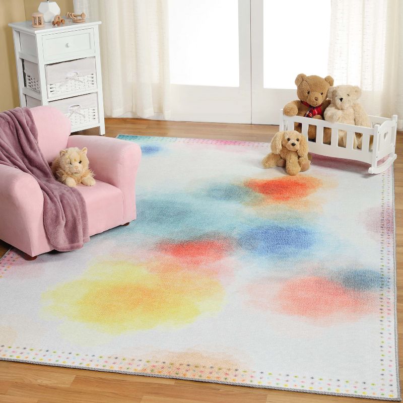 Colorful Blossom Kids Playroom Indoor Area Rug by Blue Nille Mills, 2 of 11