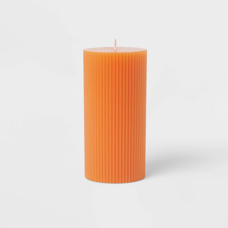 Ribbed Pillar Pumpkin Spice Candle - Threshold™, 3 of 4