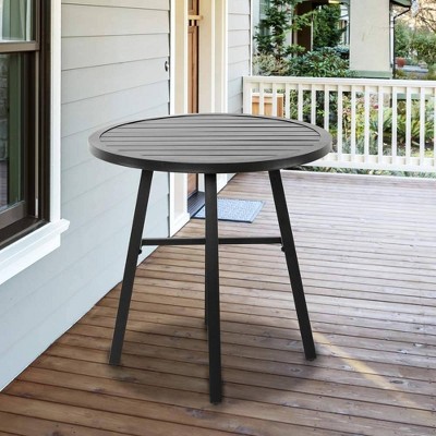 Iron Outdoor Round Bistro Dining Table Black - Nuu Garden