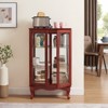FONTOI Corner Curio Cabinet with Adjustable Shelves, Display Storage with 2 Doors for Living Room, Cherry, 11.81"*43.39"*25.98" - 2 of 4
