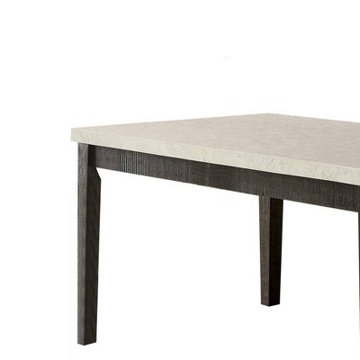 Salvage Dark Oak & White Marble Casual Dining Table
