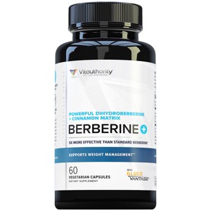 Berberine Supplement, Ceylon Cinnamon Capsule for Blood Sugar and Weight Loss, Vitauthority, 60ct - 1 of 4