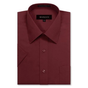Marquis Men's Short Sleeve Dress Shirt, Cotton Blend Broadcloth, Classic Fit - Work, Events & Casual Wear - 1 of 3