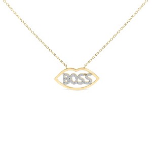 Haus of Brilliance 14K Yellow Gold Plated Silver 1/4 Cttw Diamond "Boss" Pendant Necklace - 1 of 4