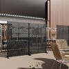 1-Piece 46.8in.W x 71.37in.H Black Parallel Line Galvanized Outdoor Privacy Screen Garden Screen Decorative Art Panel - 4 of 4