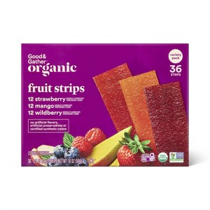 Organic Fruit Strip Variety Pack - Strawberry, Mango, Wildberry - 18oz/36ct - Good & Gather™ - 1 of 4